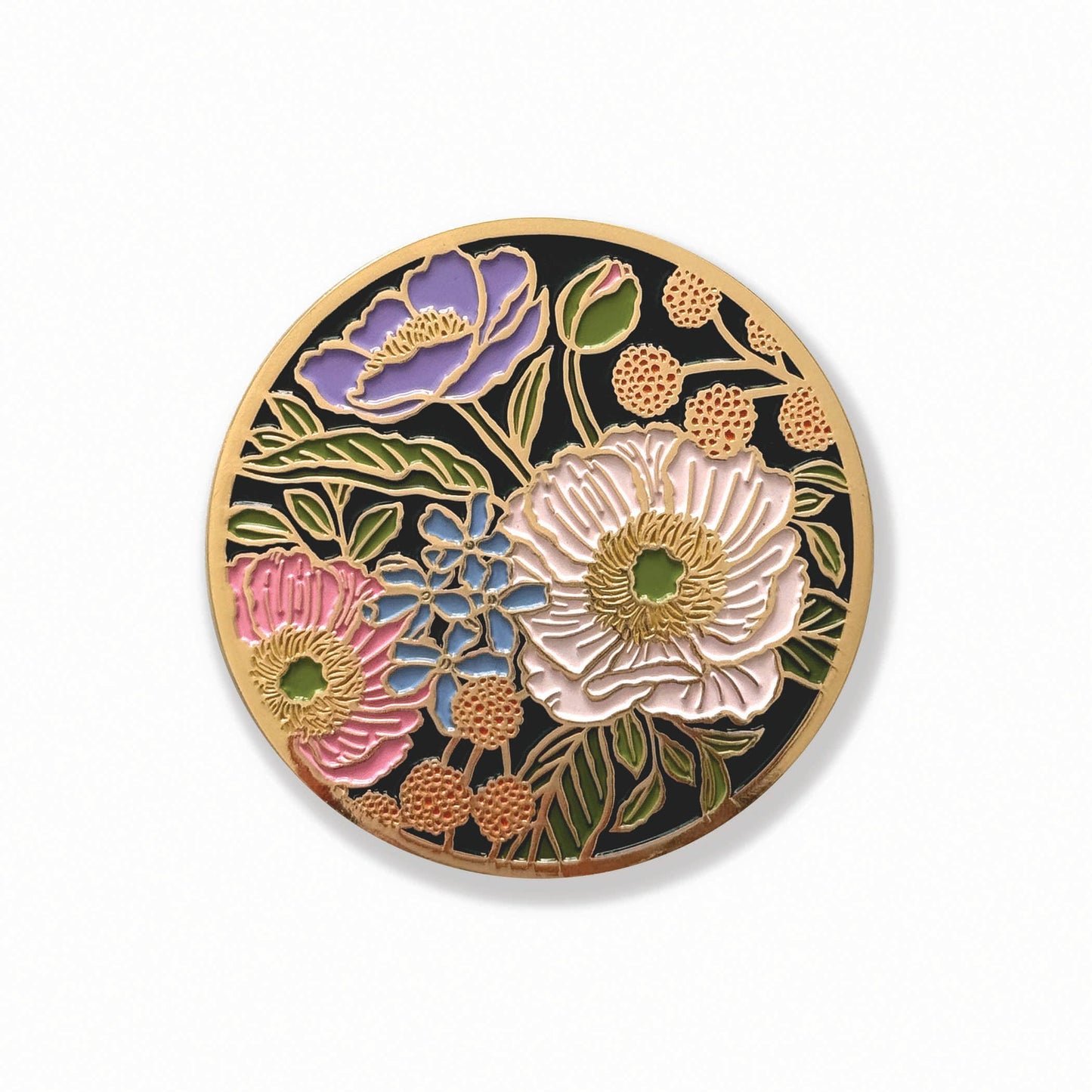 Vibrant Flora Gold Drink Coasters | Summer + Garden Party