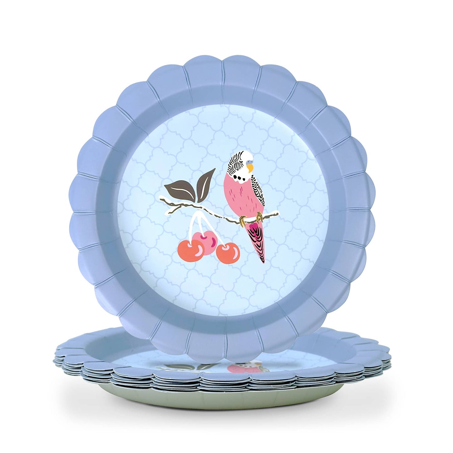 Birds in the Cherry Tree Scalloped Dessert Plates