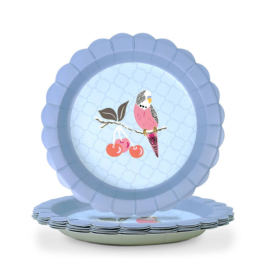Birds in the Cherry Tree Scalloped Dessert Plates