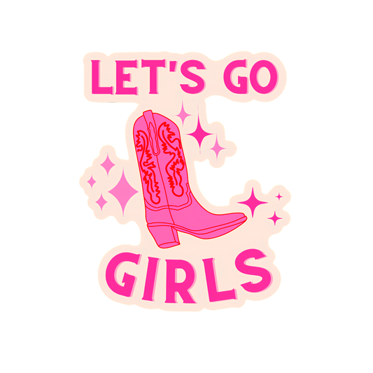 inviting affairs paperie - Let’s Go Girls Cowgirl Boot Sticker – Pink Western Sticker