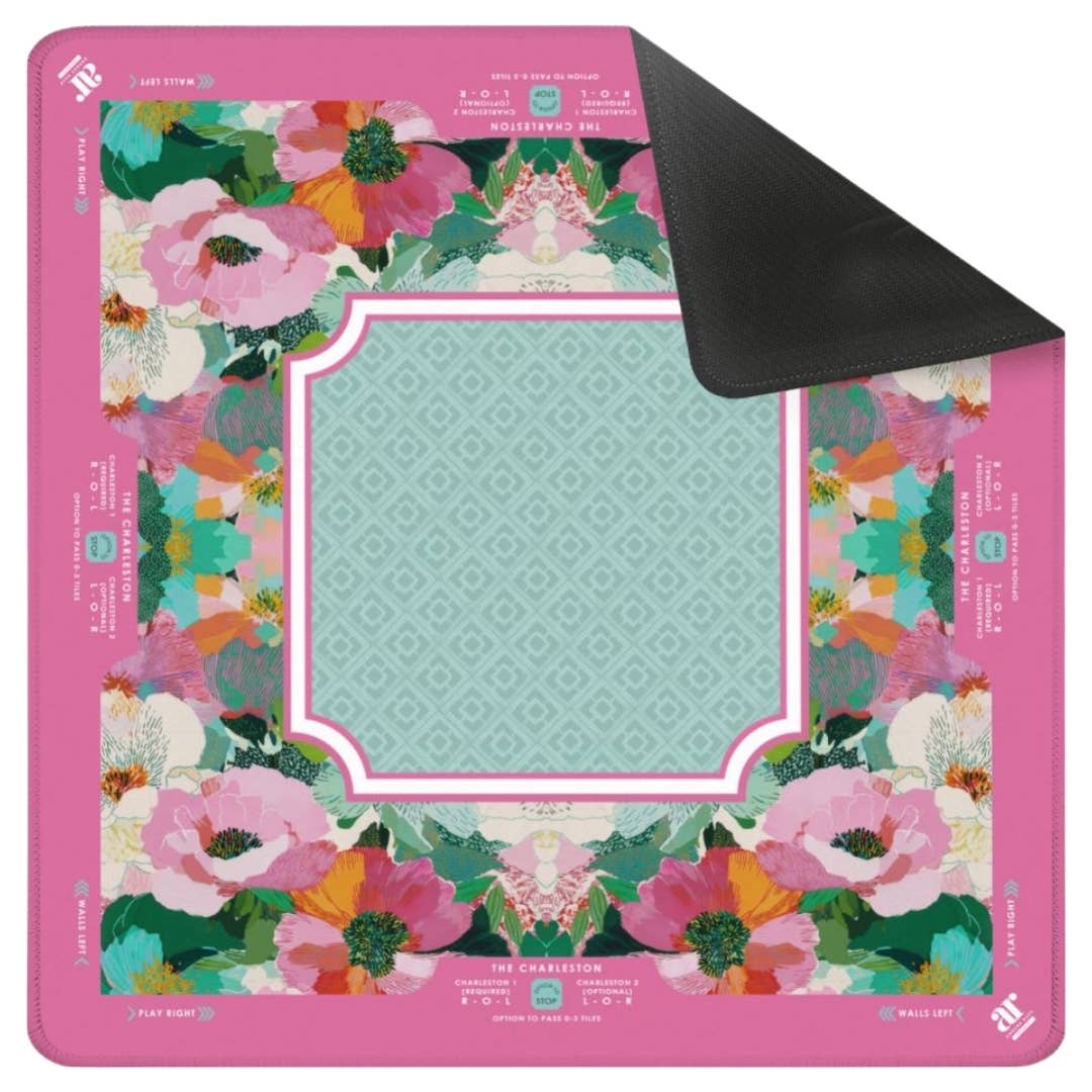 Anders Ruff Flora Belle Mahjong Mat | Pink & Aqua Floral
