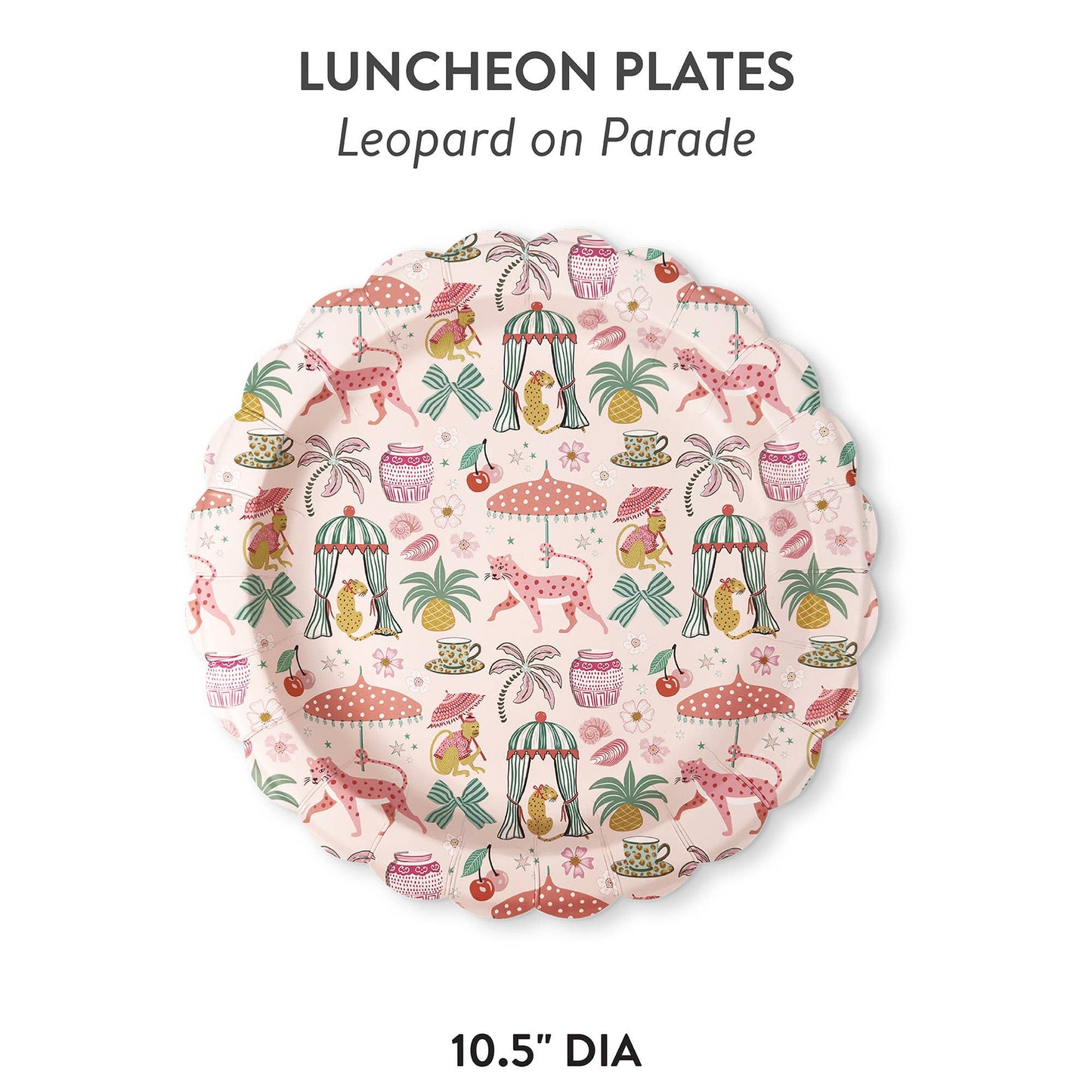 Leopard on Parade Scalloped Lunch Plates