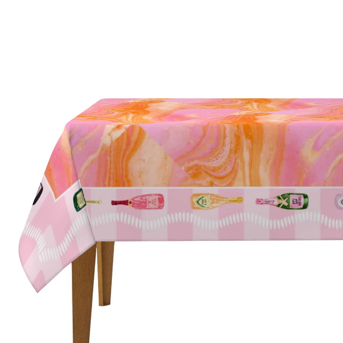 Champagne & Mahj Collection Tablecloth – 'Poppin’ Bottles'