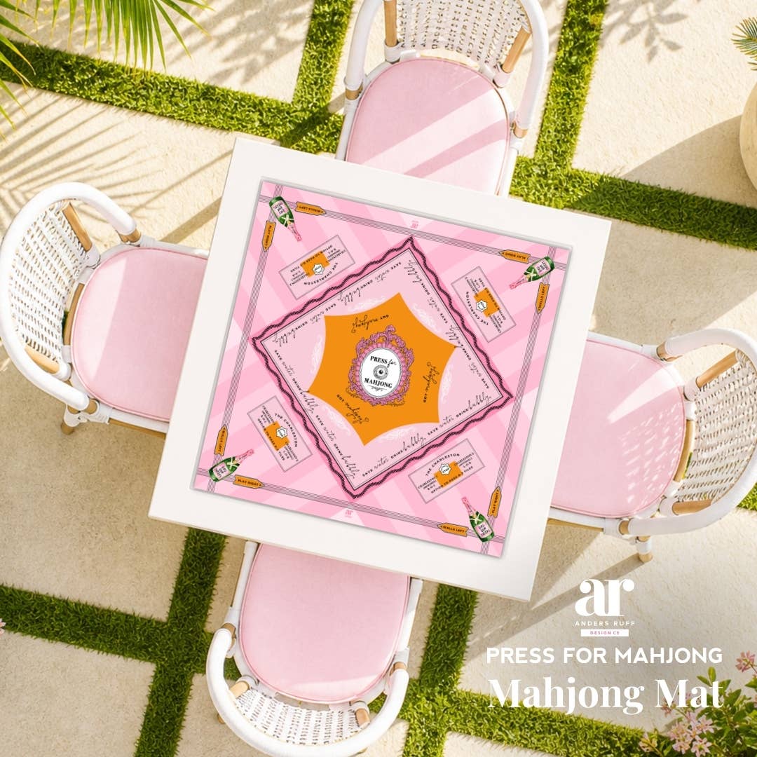 'Press for Mahjong' Mat | Champagne & Mahj Collection Travel