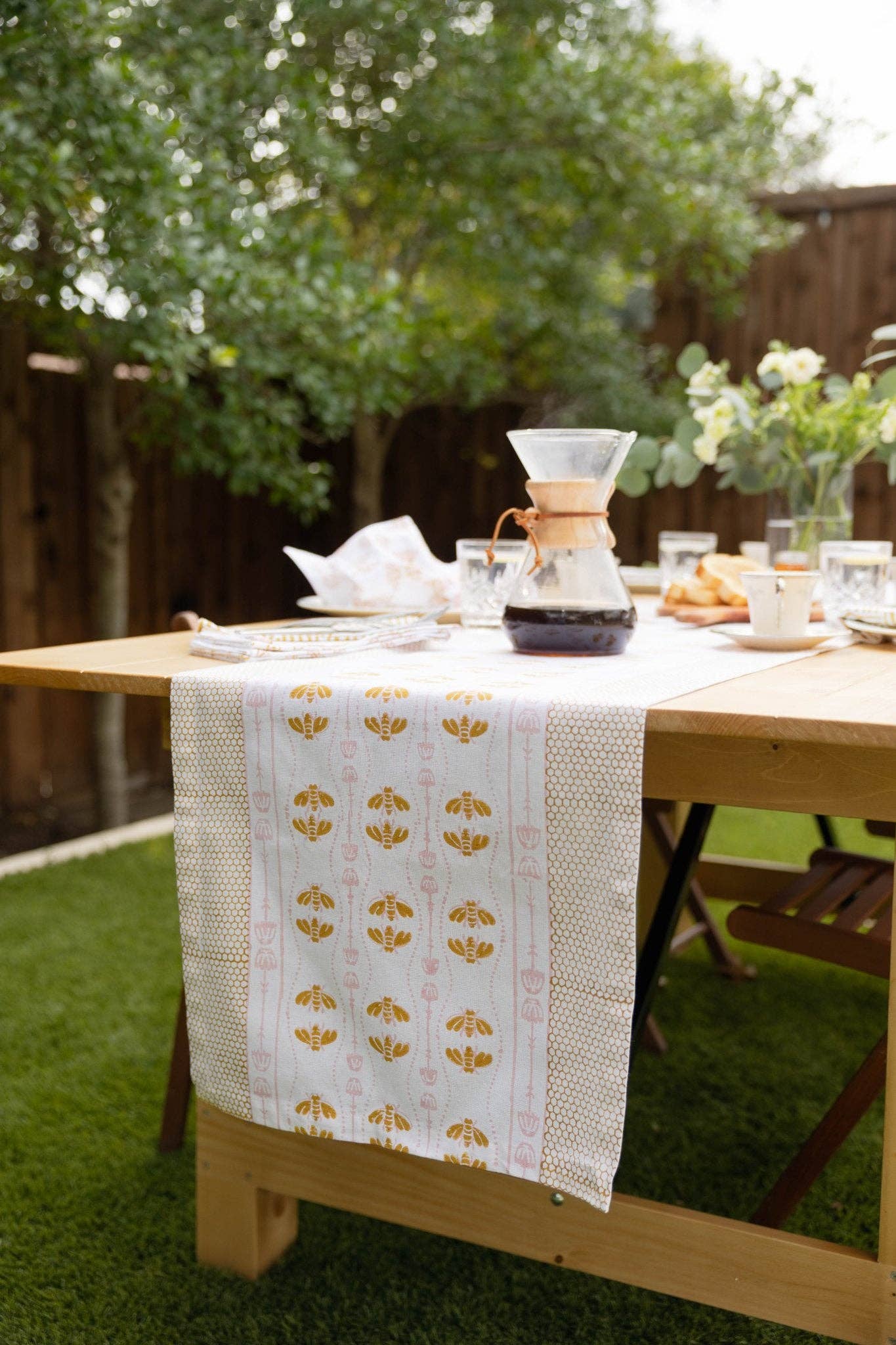 Table Runner - Honeybee - Rose & Mustard