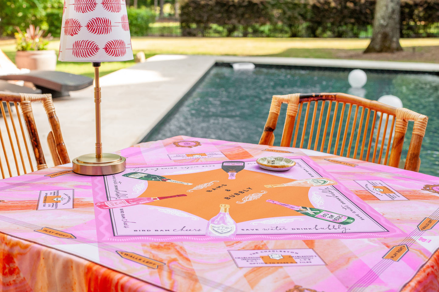 Bams & Bubbly Mahjong Mat | The Champagne & Mahj Travel Size