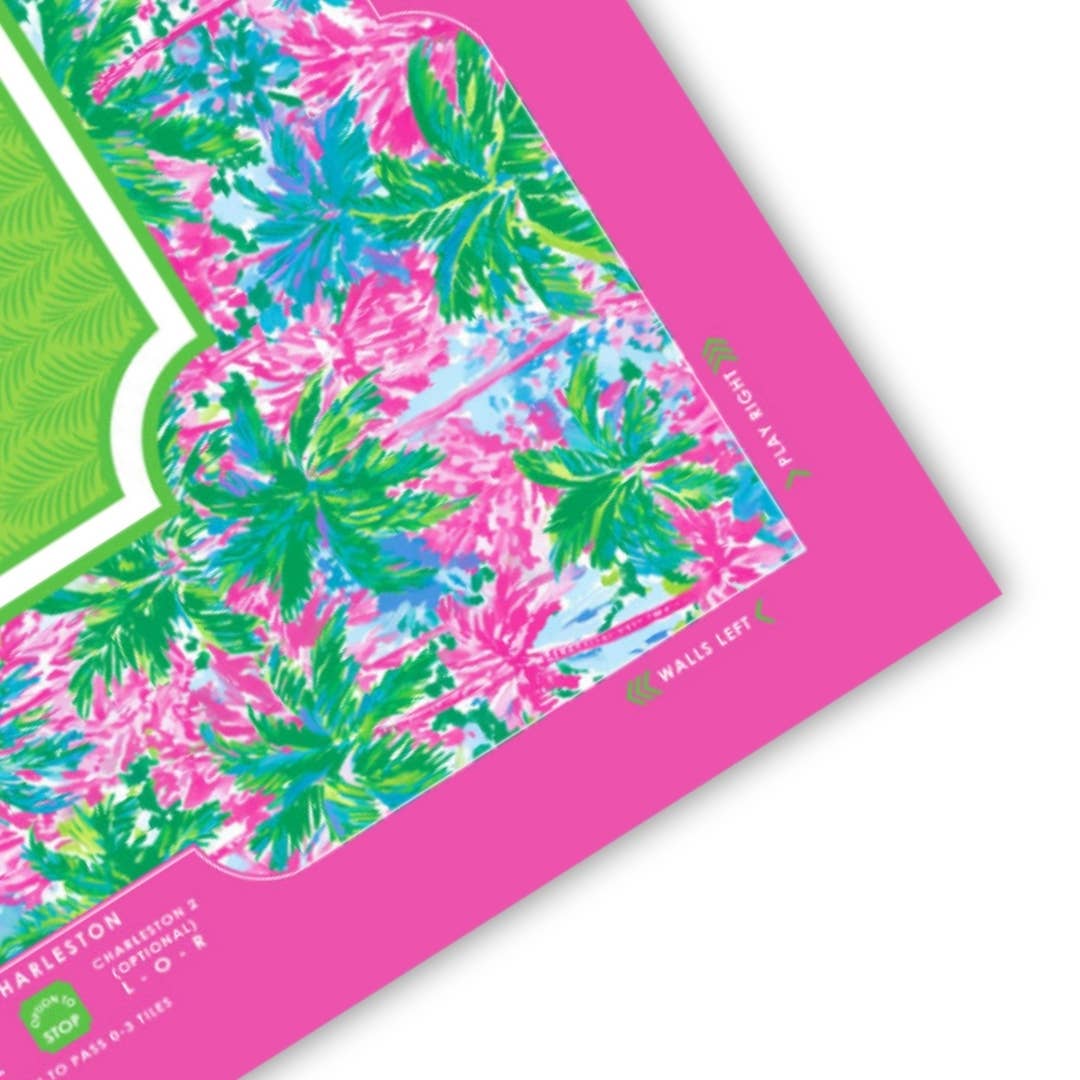 Anders Ruff Palm Beach Collection Mahjong Mat | Pink Blue Lime
