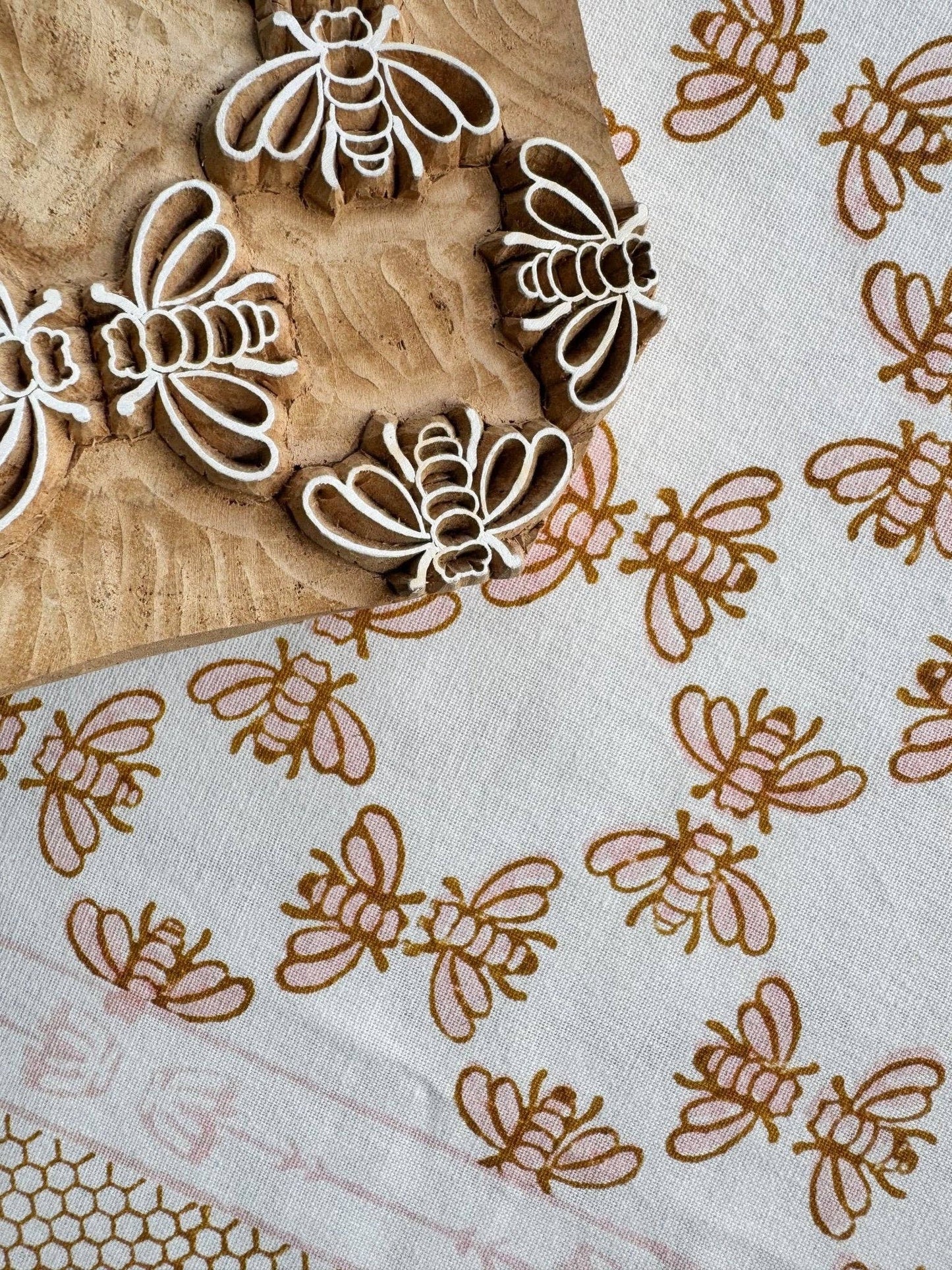 Table Throw - Honeybee - Rose & Mustard