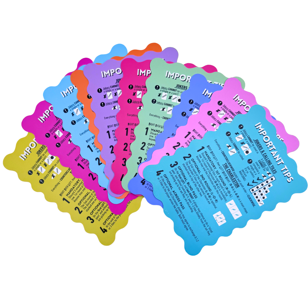 MAHJONG SHUFFLE CARD  |  Scalloped Edges & Bright Colors