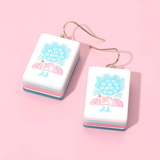 Mahjong Tile Drop Earrings