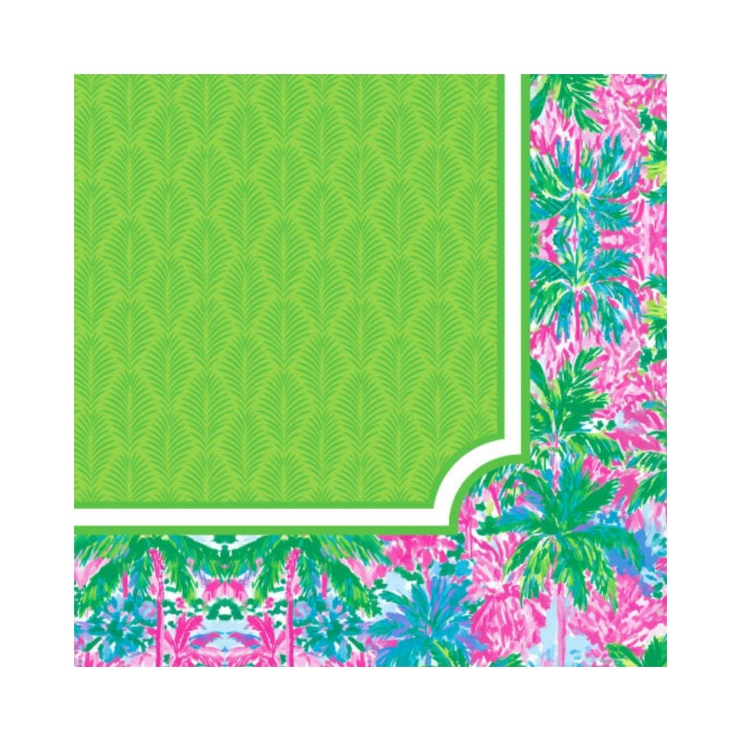 Anders Ruff Palm Beach Collection Mahjong Mat | Pink Blue Lime