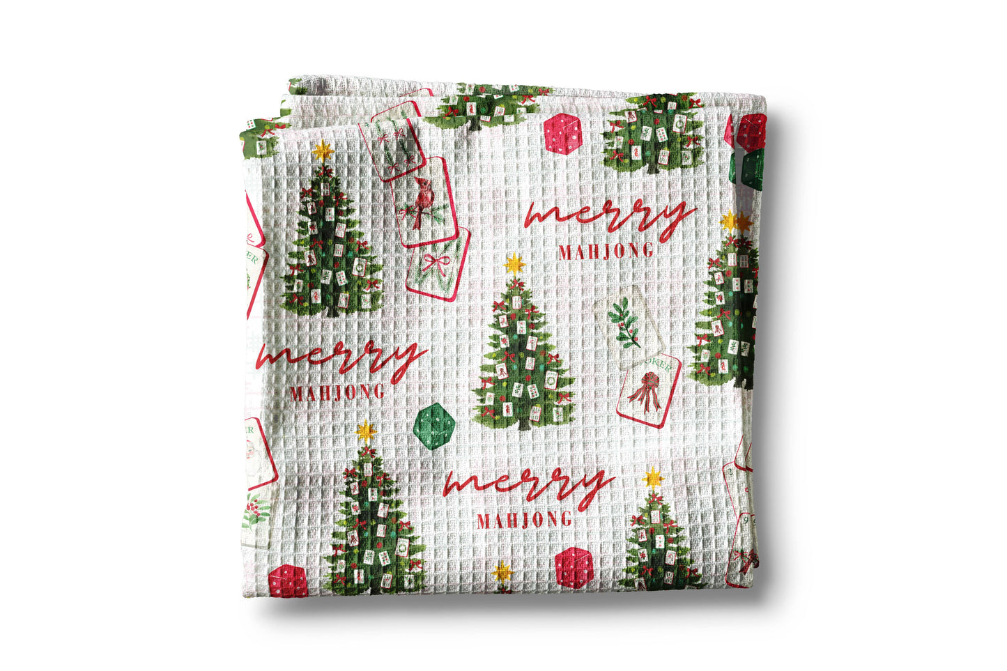 Mahjong Christmas Kitchen Towel Mahj Tile Game Decor Hostess