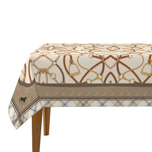 Equestrian Mahjong Tablecloth | Horsebit & Plaid Mahjong Tab