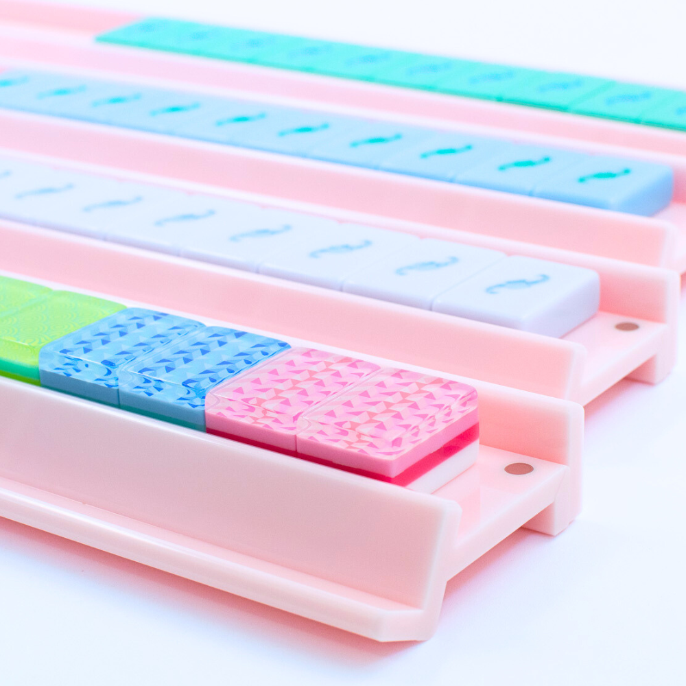MFM MAHJONG RACKS | Premium Acrylic | 4 Racks + 4 Pushers