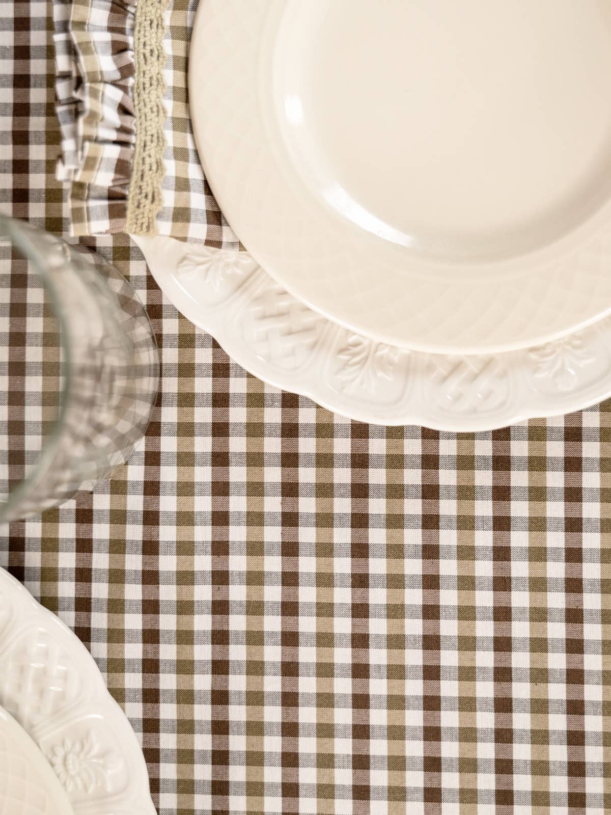 Cottage Gingham Tablecloth - Olive