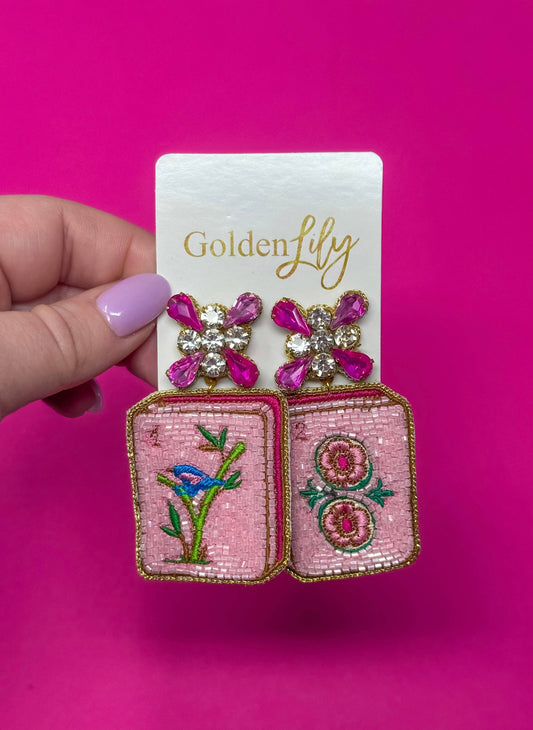 Mahjong Tile Earrings