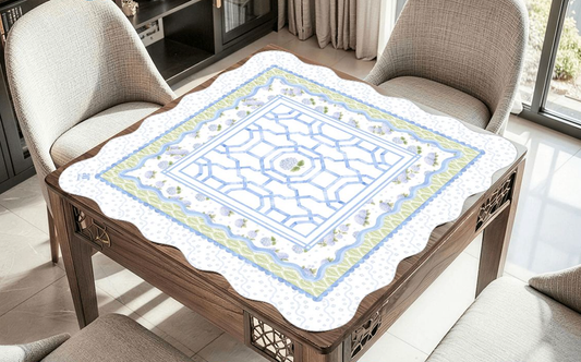 The House of Hydrangea Mahjong Mat | Blue Floral
