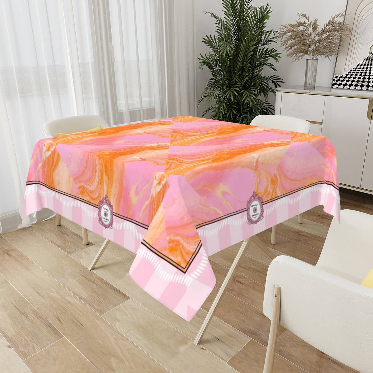 Champagne & Mahj Collection Tablecloth – 'Poppin’ Bottles'