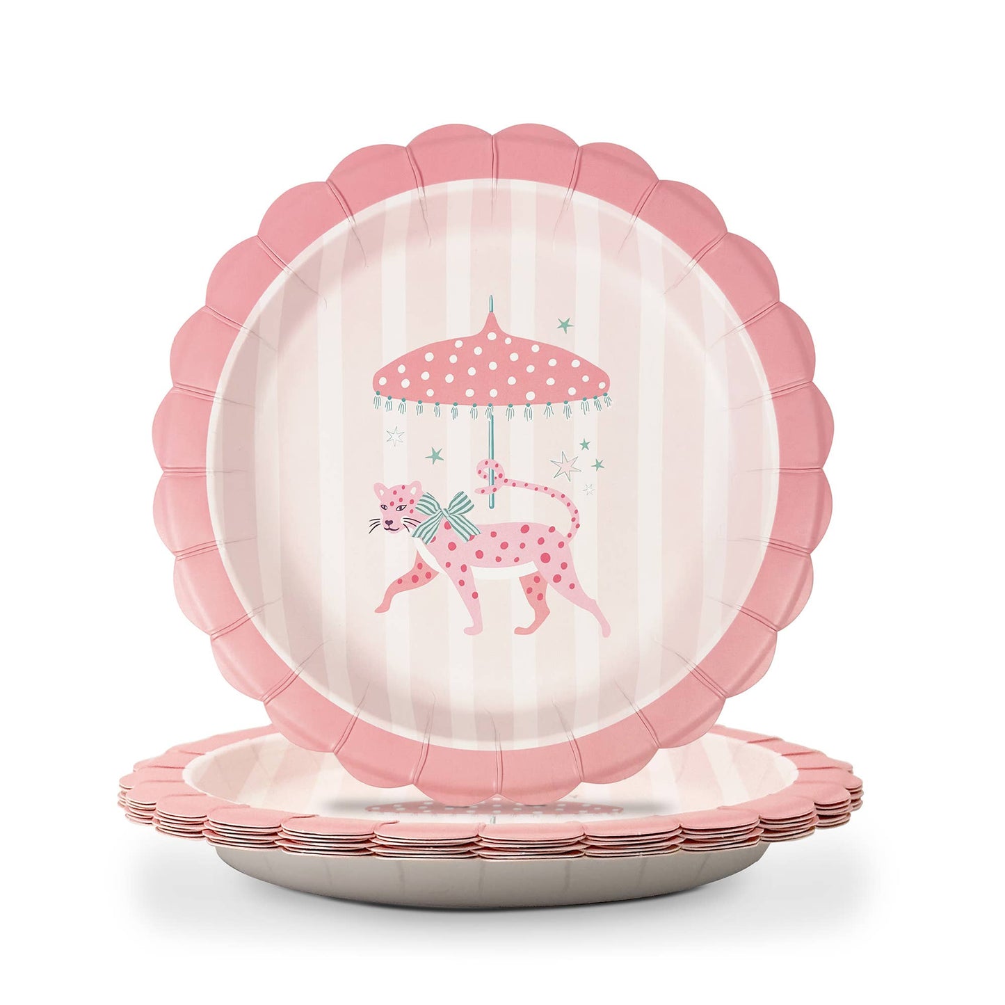 Leopard on Parade Scalloped Dessert Plates