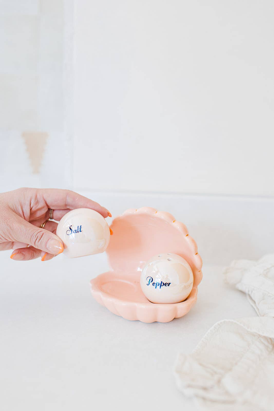 YVONNE ELLEN SHELL SALT & PEPPER SHAKERS