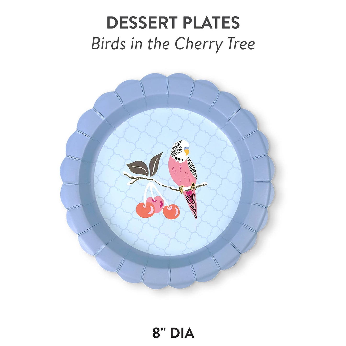 Birds in the Cherry Tree Scalloped Dessert Plates