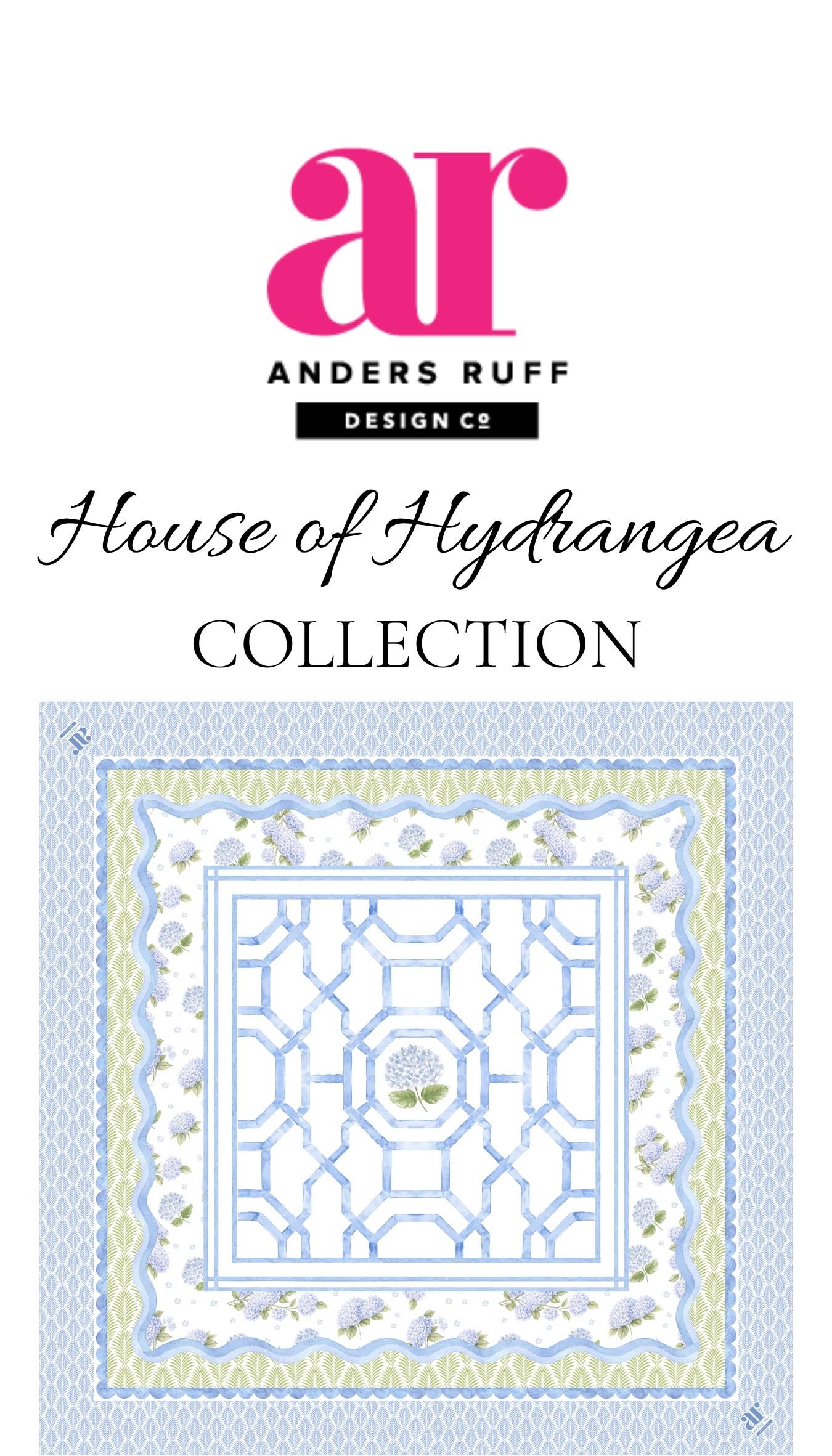 The House of Hydrangea Mahjong Mat | Blue Floral