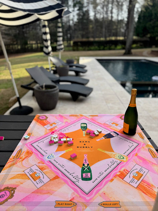 Bams & Bubbly Mahjong Mat | The Champagne & Mahj Travel Size