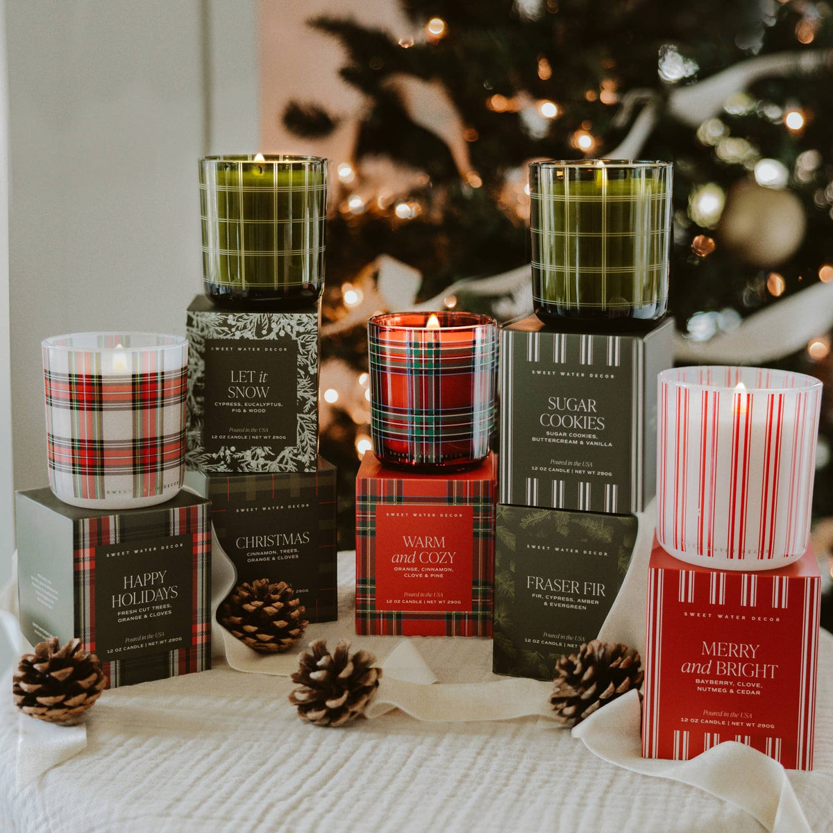 Sweet Water Decor - *NEW* Happy Holidays 12 oz Boxed Soy Candle - Gifts
