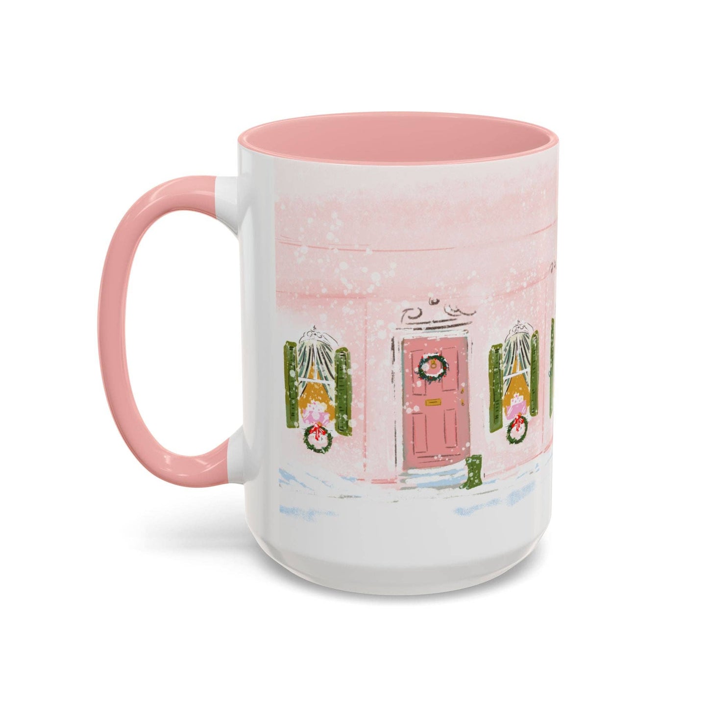 PINK CHRISTMAS TREE WINDOW MUG- CHRISTMAS WINDOW 