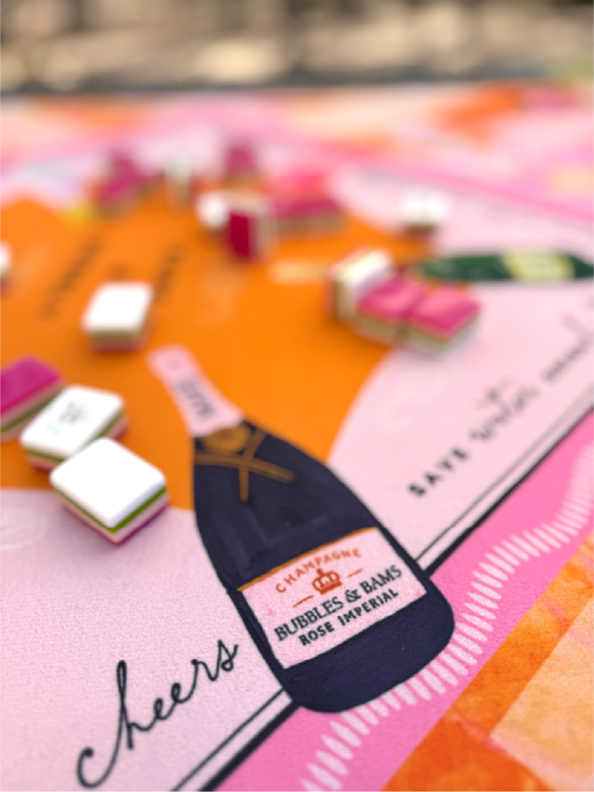 Bams & Bubbly Mahjong Mat | The Champagne & Mahj Travel Size
