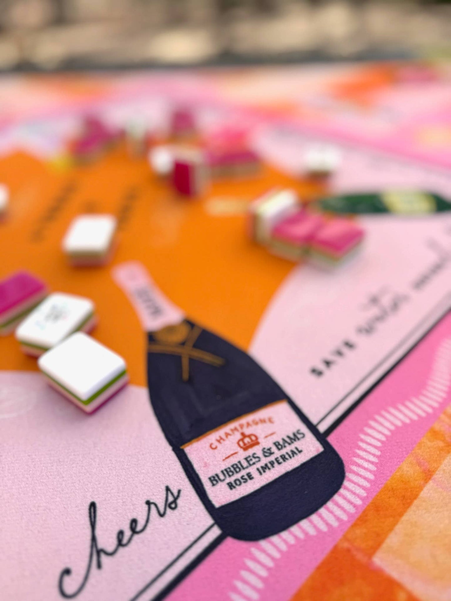 Anders Ruff Bams & Bubbly Mahjong Mat | Champagne & Mahj