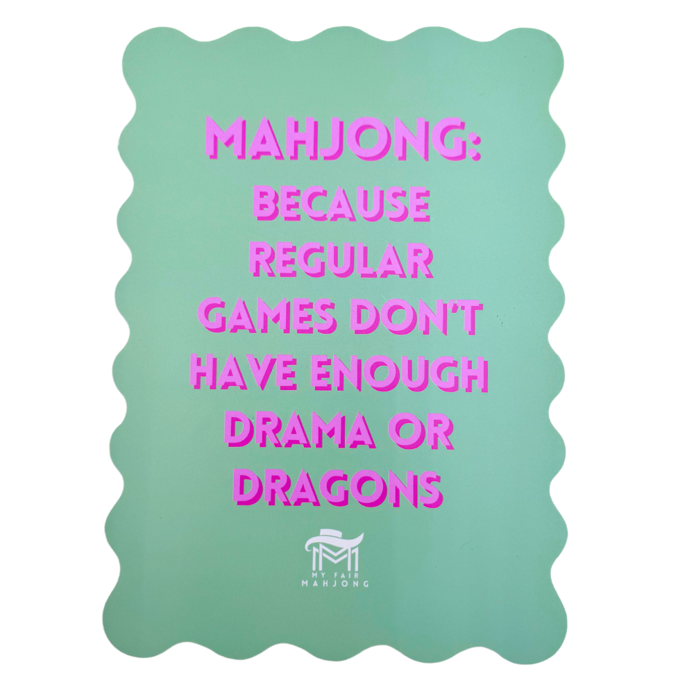 MAHJONG SHUFFLE CARD  |  Scalloped Edges & Bright Colors