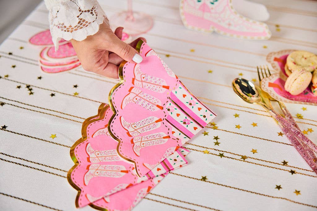 Boot Scoot Blooms Diecut Dessert Napkins (20 ct)