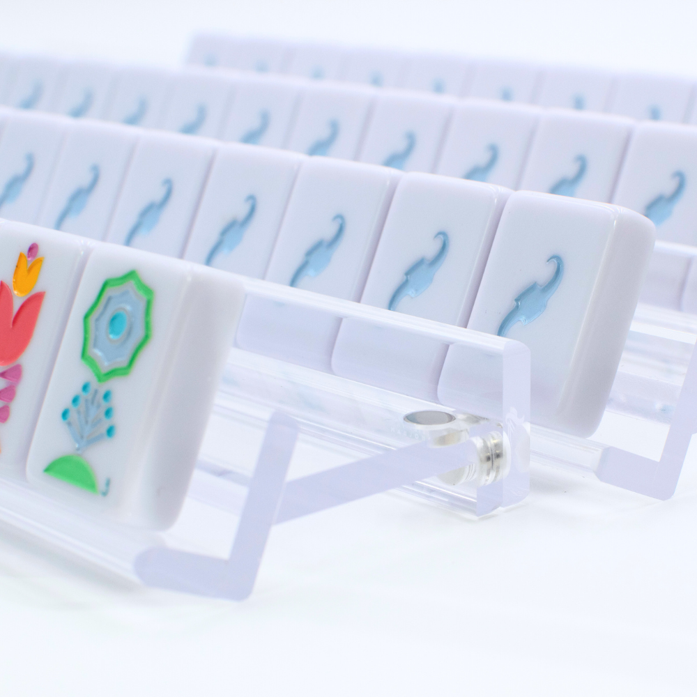MFM MAHJONG RACKS | Premium Acrylic | 4 Racks + 4 Pushers