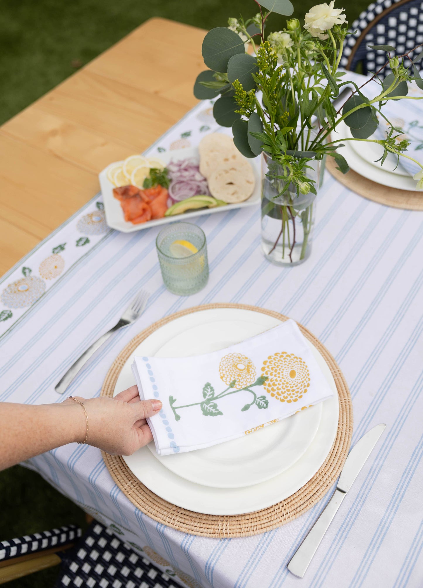 Table Throw - Marigold - Uniform Blue