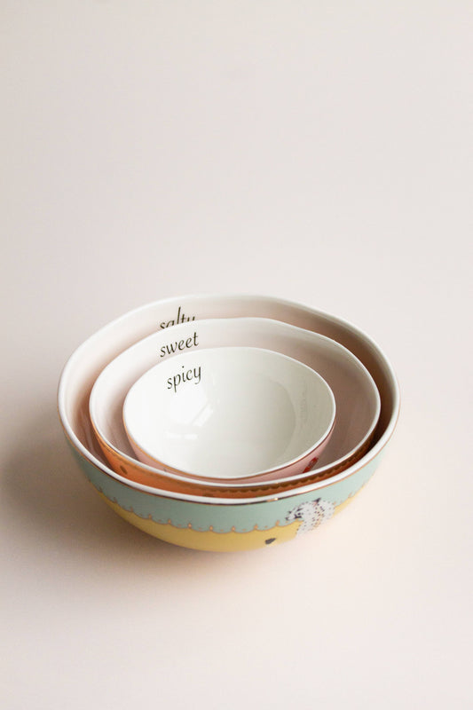 YVONNE ELLEN SET OF 3 NESTING BOWLS CHEETAH