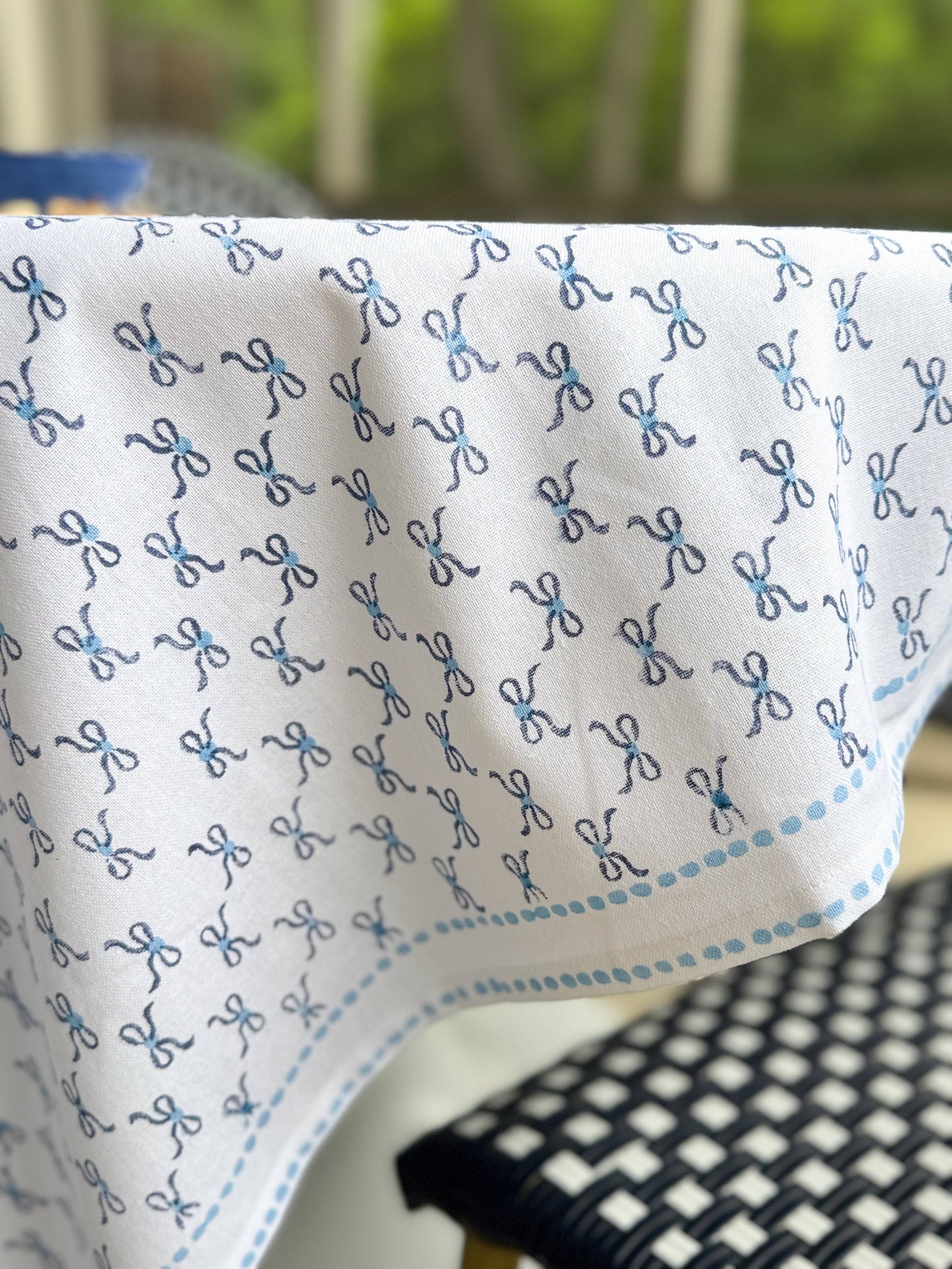 Table Throw - Bow, Navy & Uniform Blue