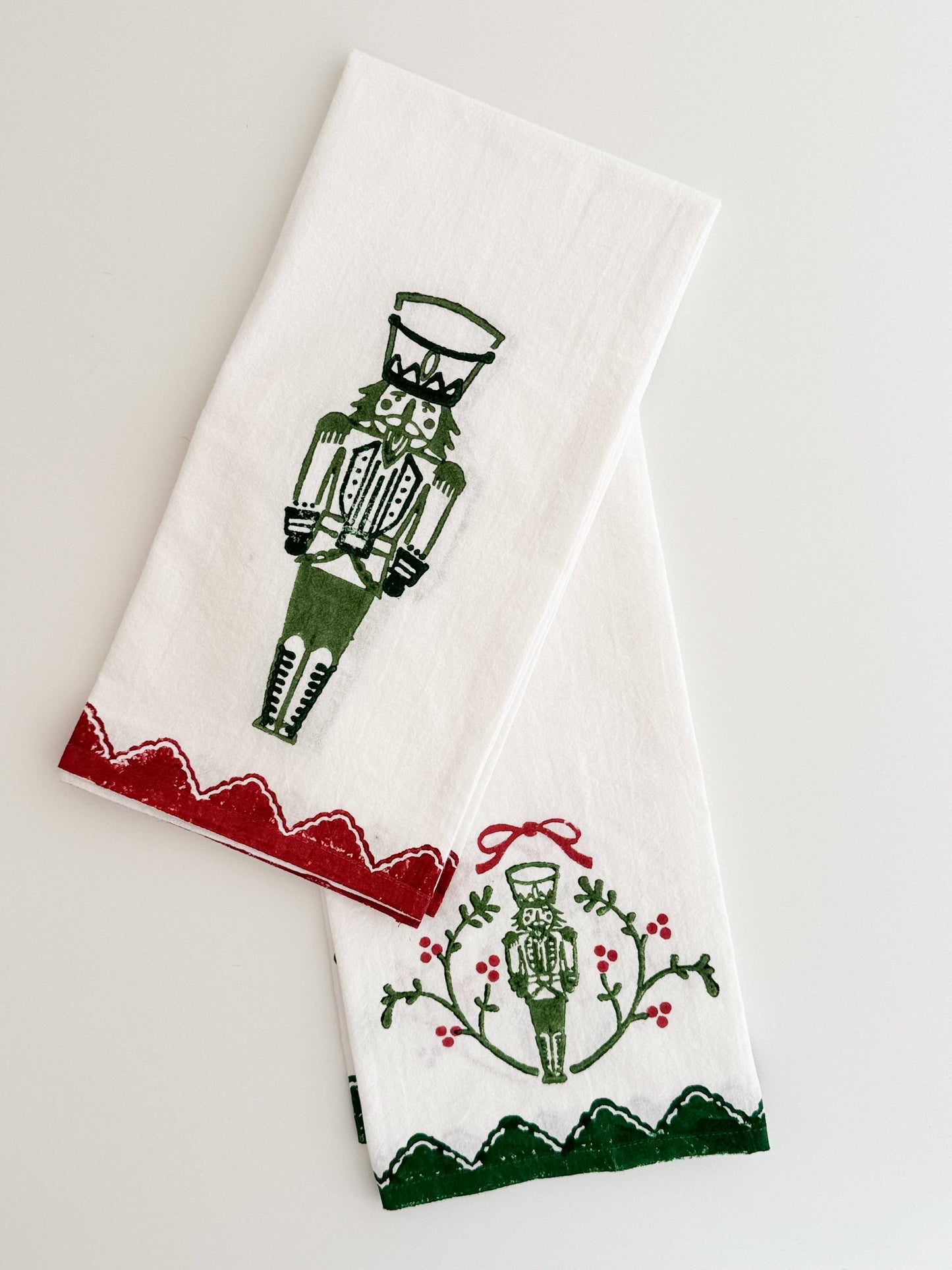 Tea Towel - Nutcracker, Evergreen & Red