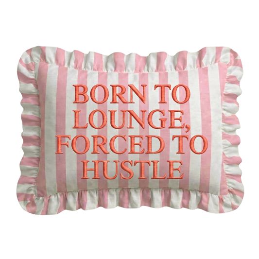 "Lounge" Ruffled Embroidered Pillow | Statement Pillow