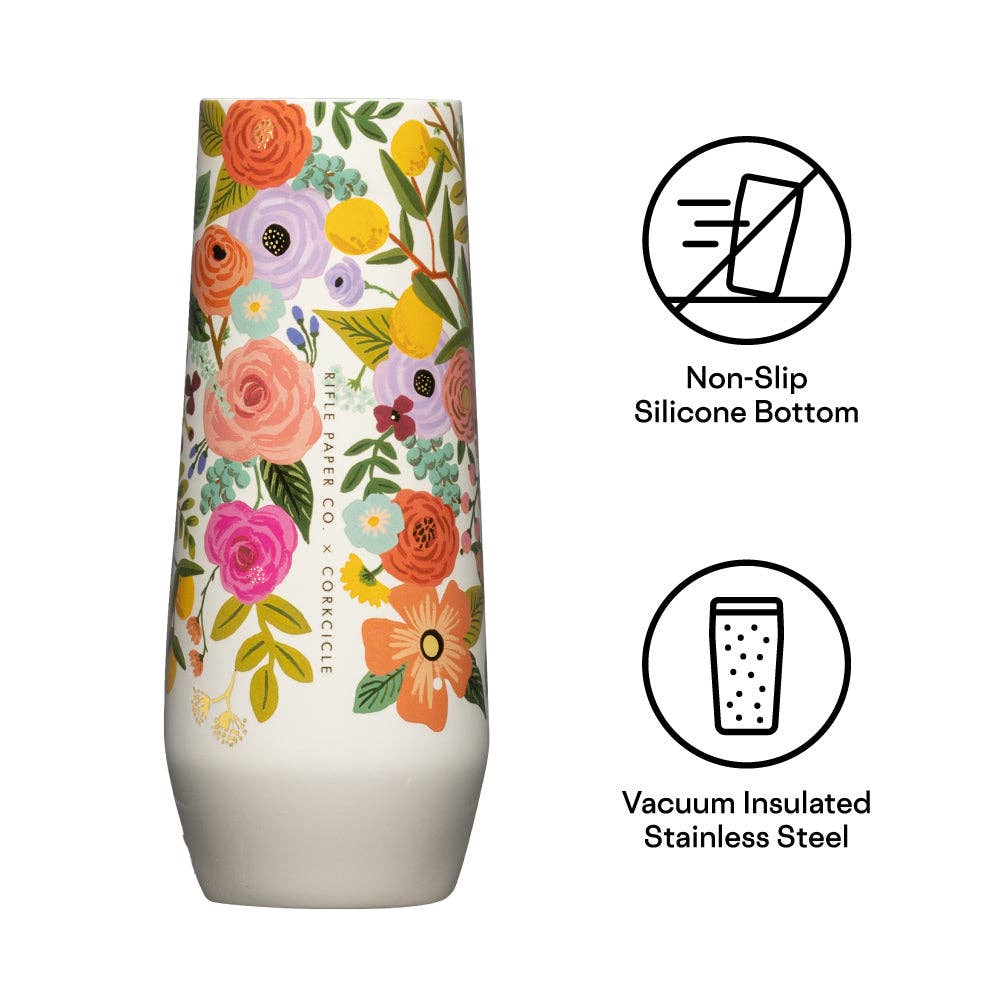 Stemless Flute - 7oz Rifle Paper - Garden Party Cream