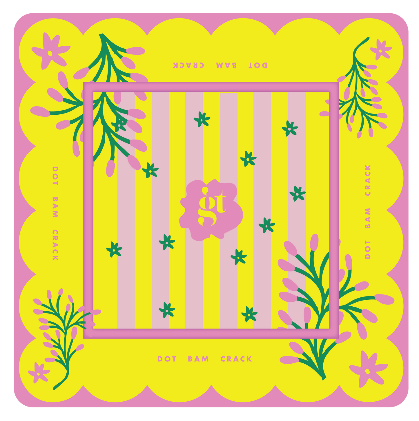 Mahjong Mat in Palm Springs Yellow 33"x33"