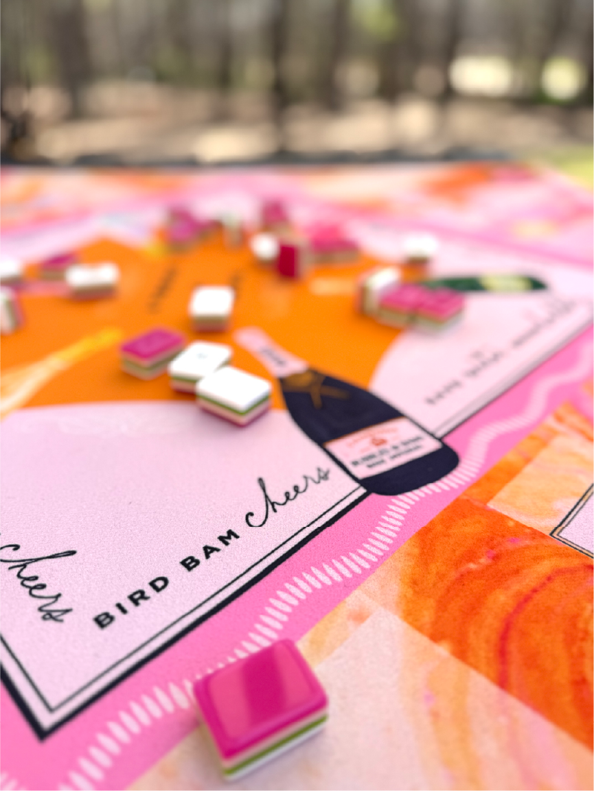 Bams & Bubbly Mahjong Mat | The Champagne & Mahj Travel Size