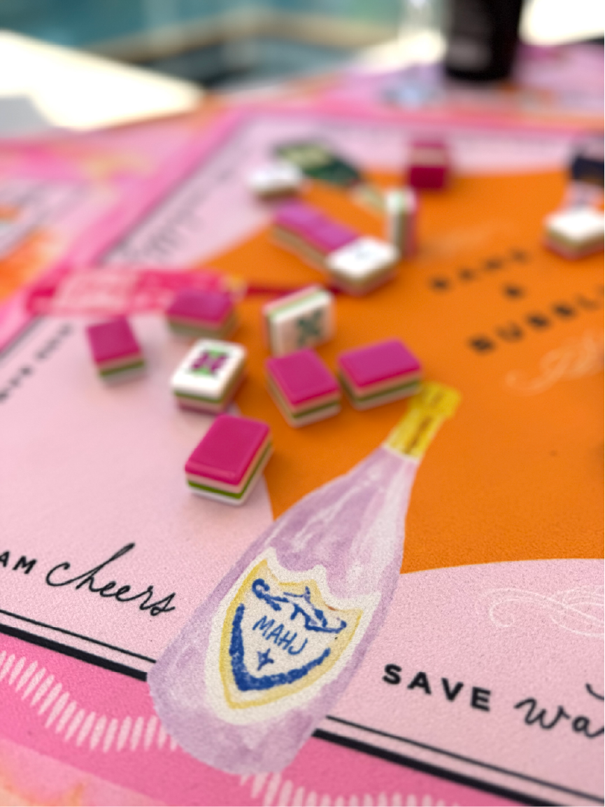Bams & Bubbly Mahjong Mat | The Champagne & Mahj Travel Size