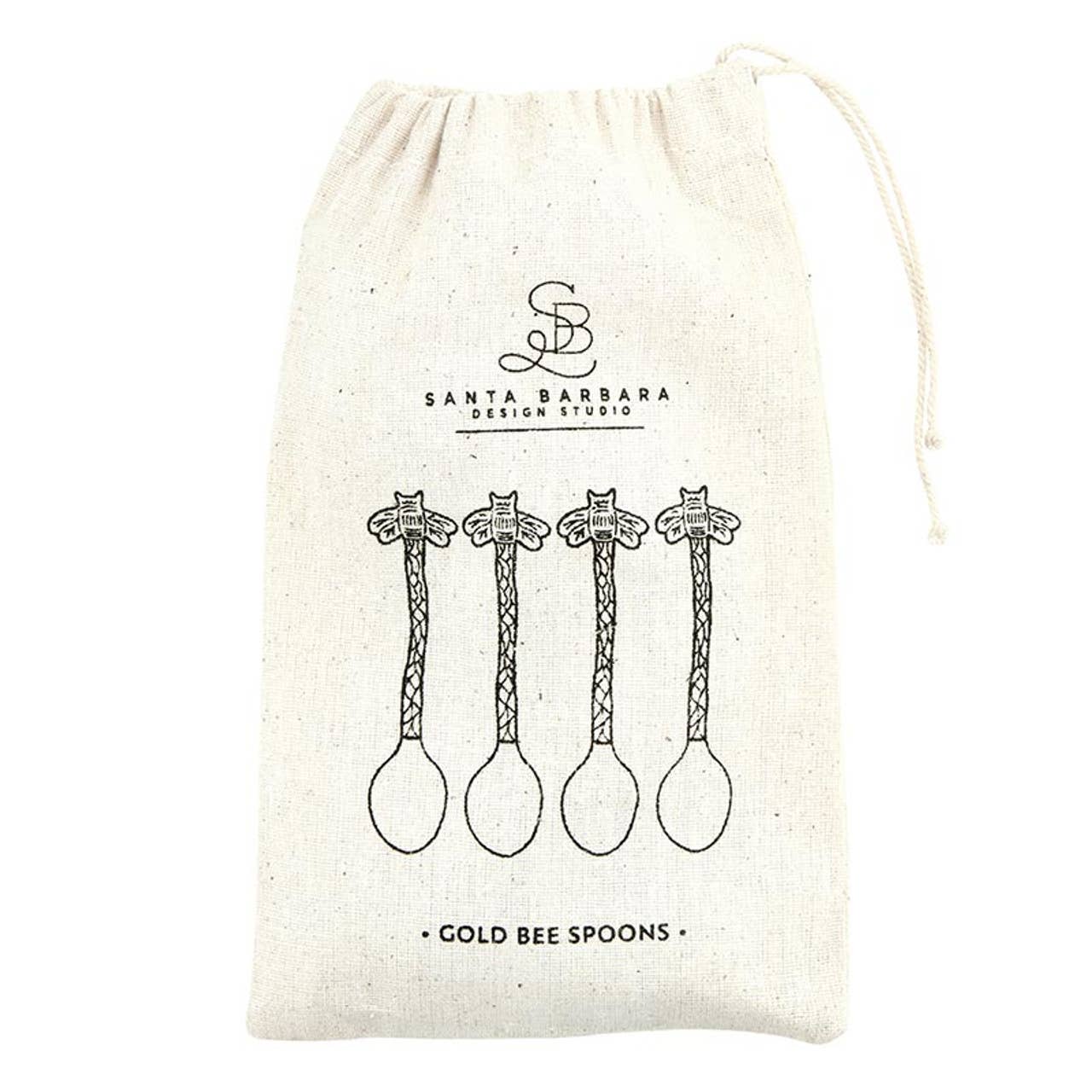 Gold Bee Spoons - Set of 4