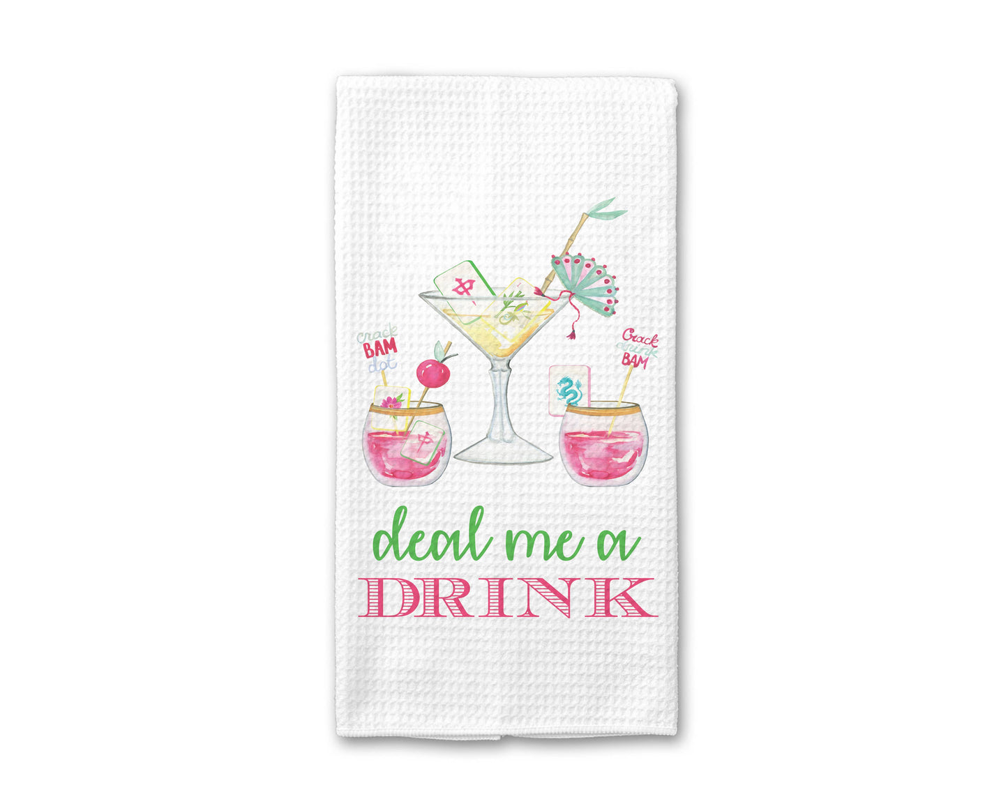 Mahj Mahjong Towel Drink Cocktail Tile Game Decor Hostess