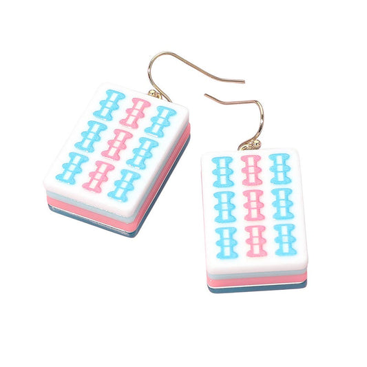 Mahjong Tile Drop Earrings
