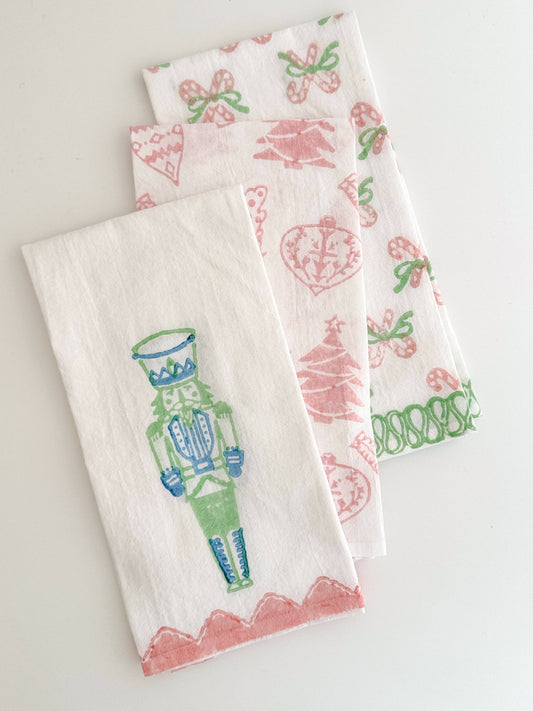 Tea Towel - Candy Cane (small), Rose & Mint