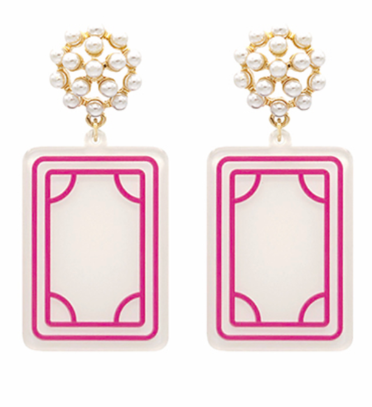 Mahjong Earrings - Soaps/White Dragon