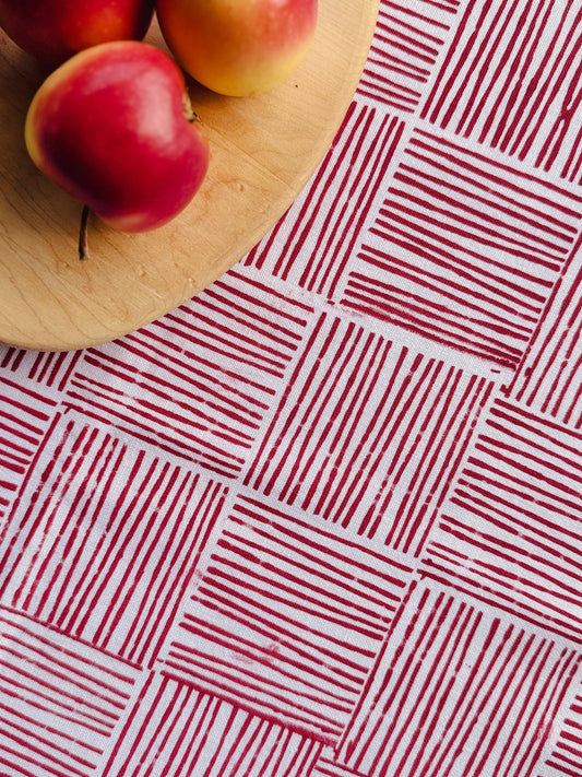 Table Throw - Stripe, Red