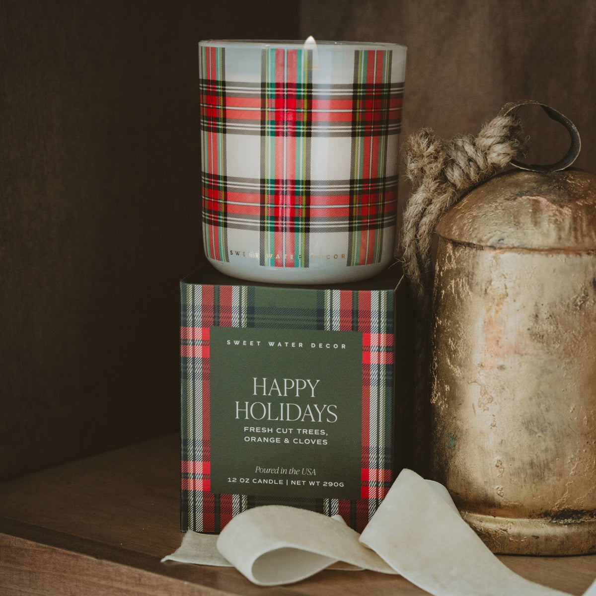 Sweet Water Decor - *NEW* Happy Holidays 12 oz Boxed Soy Candle - Gifts